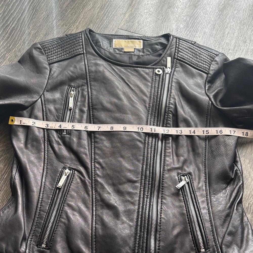 Michael Kors Leather Moto Jacket - Picture 8 of 11